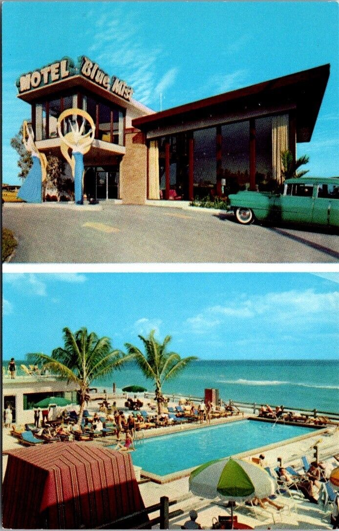 Vintage Postcard Blue Mist Motel Miami Beach Florida FL B2