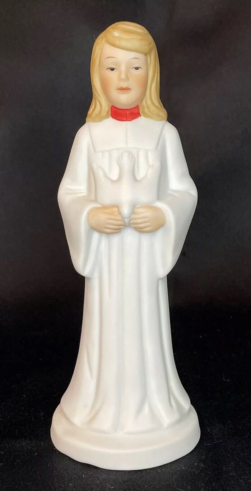 Vintage Porcelain Bisque Girl Catholic Christian Confirmation Figurine