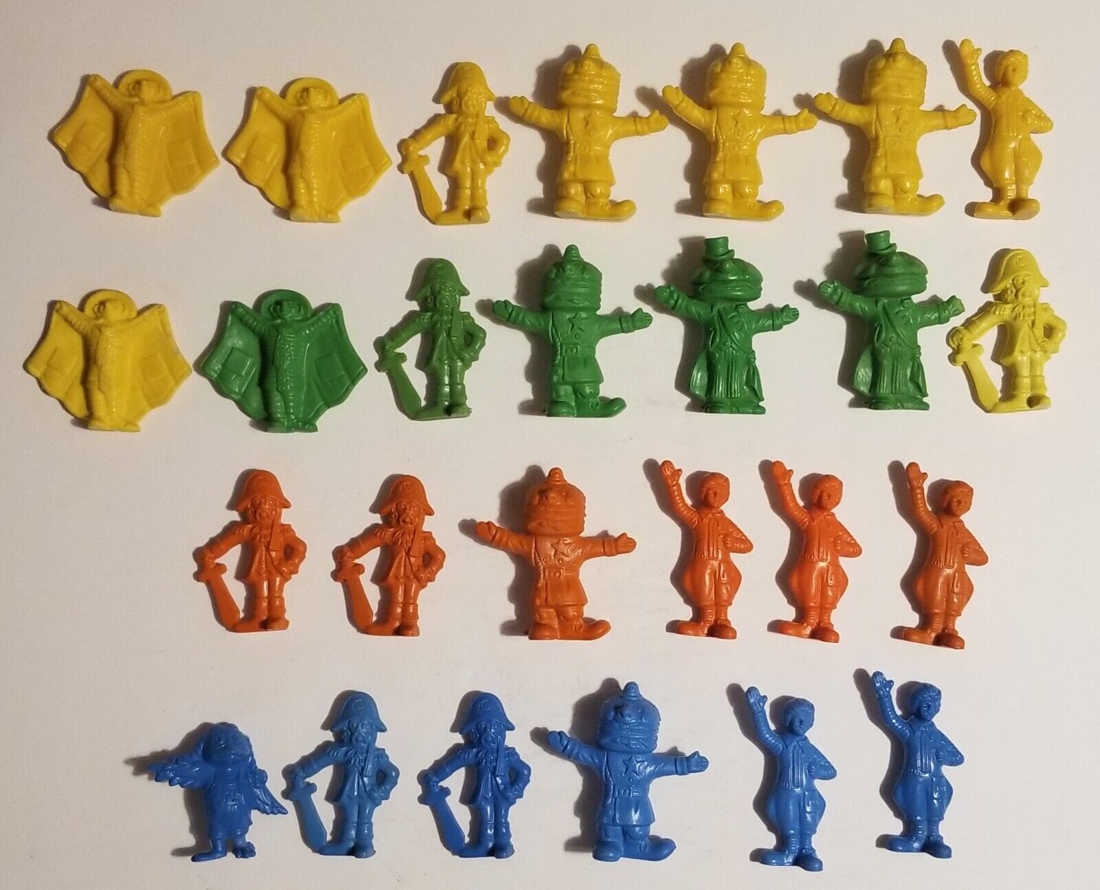 Twenty-Six 1981 McDonald\'s Happy Meal Toys Hard Plastic Yellow Green Orange Blue