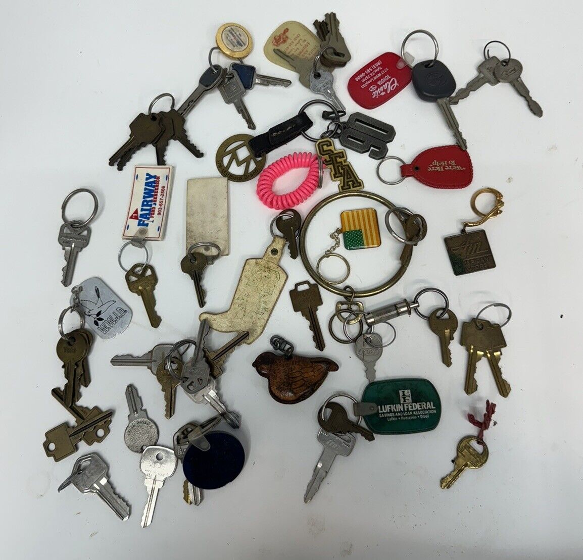 Vintage Key Keychain Lot As Pictured Auto Advertising 