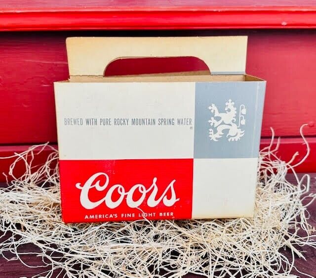 Vintage Coors 6-pack Beer Carrier-Grey, Red, & White Logo-Great Condition