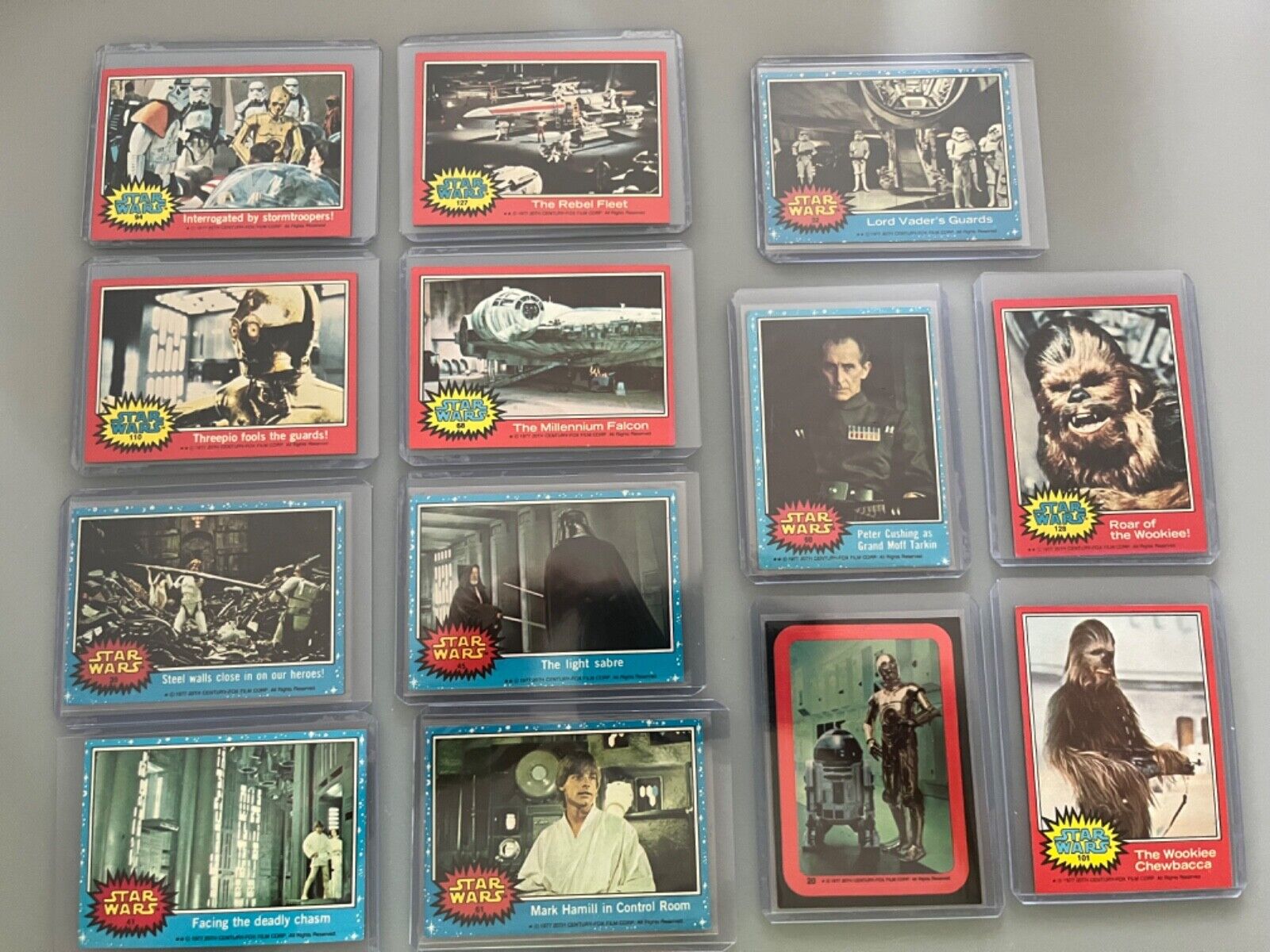 1977 TOPPS STAR WARS SERIES 1&2 Lot OF  12 CARDS - BLUE BORDER. Nice cards