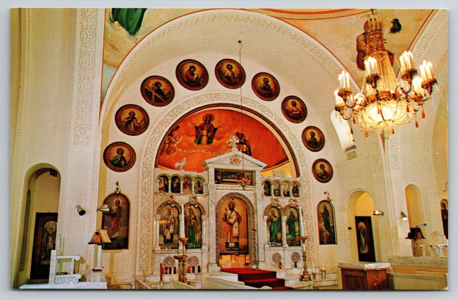 Postcard St Nicholas Greek Orthodox Church Altar Tarpon Springs Florida FL