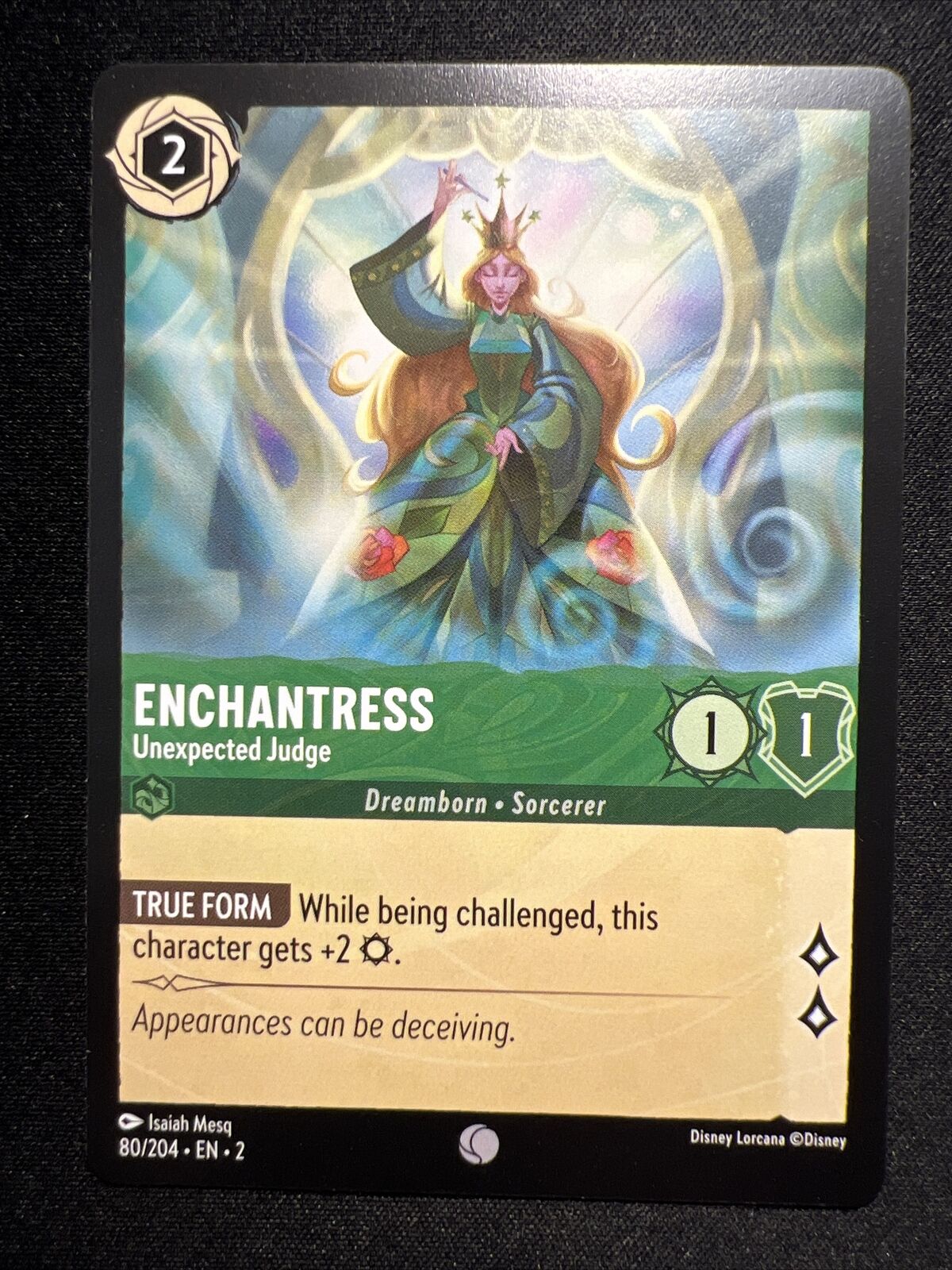 Enchantress Unexpected Judge 80/204 Common Disney Lorcana Trading Card 🦁👸🌹🐷