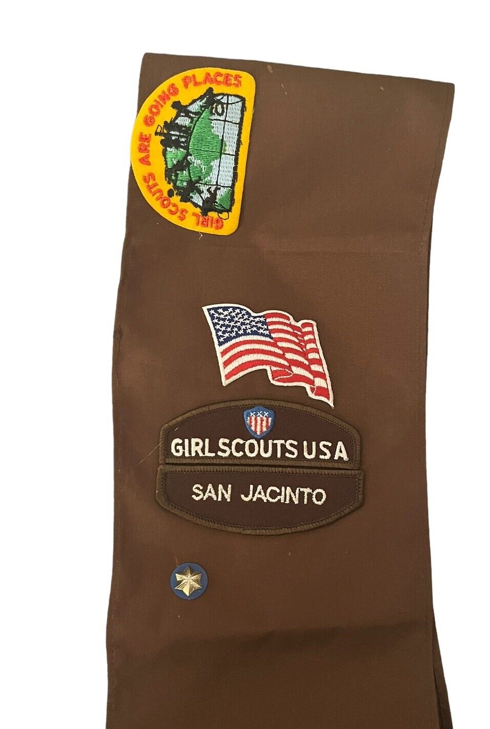 Vintage Girl Scouts Patches & Sash American Flag Girl Scouts Are Going Places 