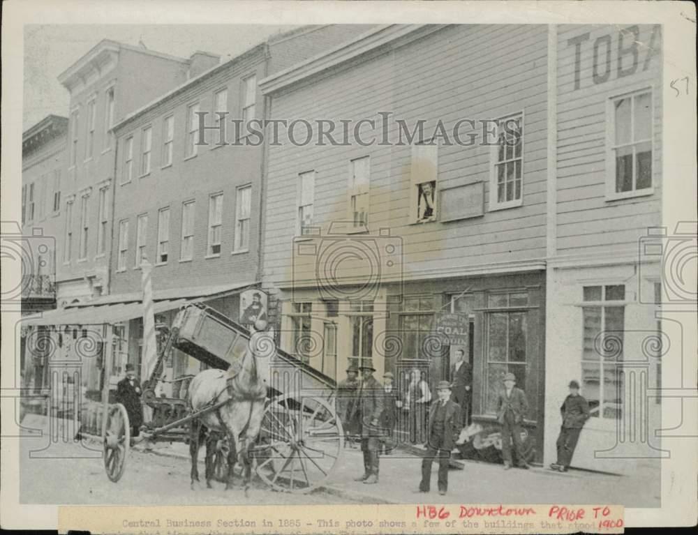 1885 Press Photo Central Business Section of early Harrisburg, PA - pnx02270