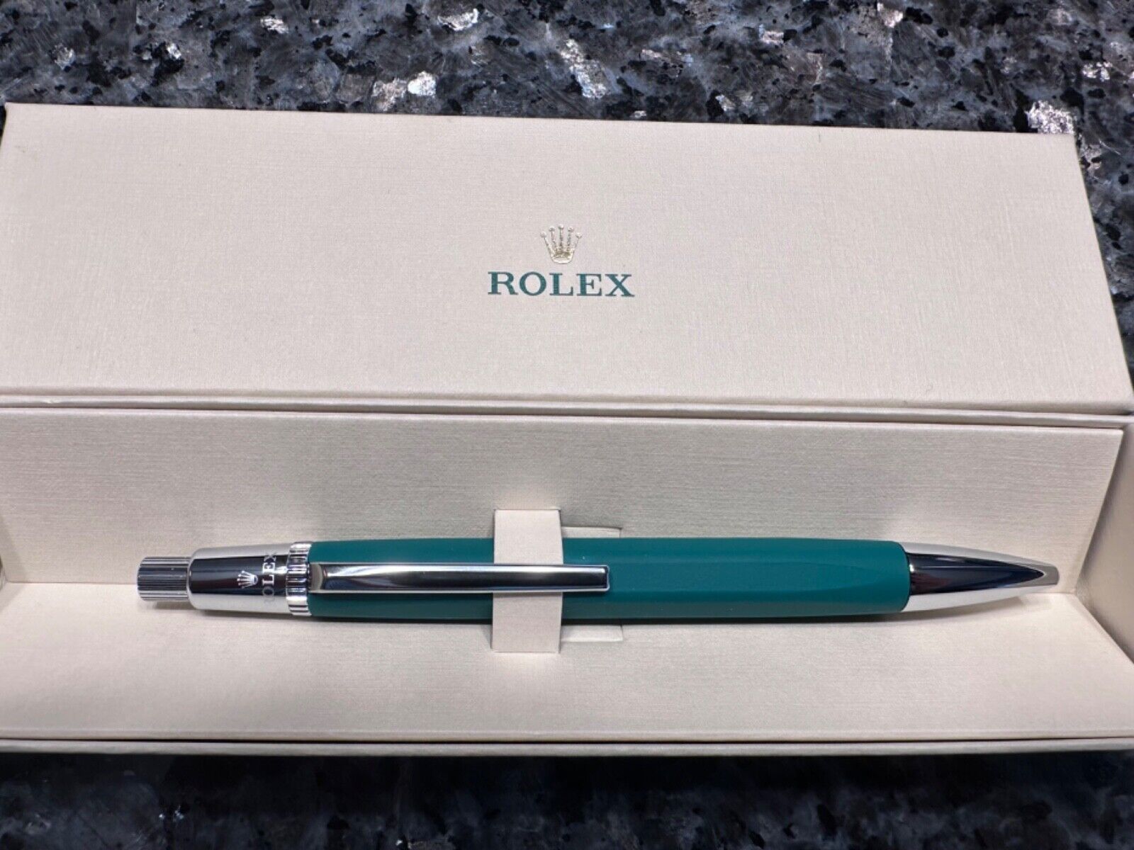 Rolex Green Ballpoint Pen With Push Button Brand New