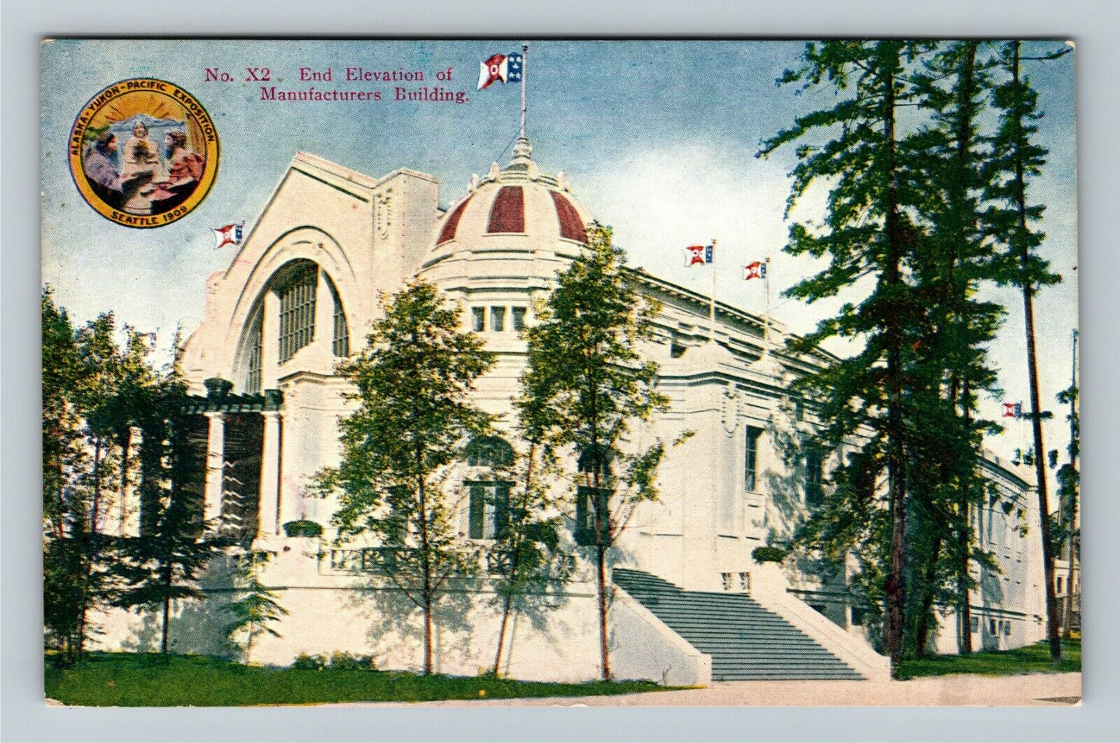 1909 Alaska Yukon Pacific Exposition End Elevation Manufacturer Vintage Postcard