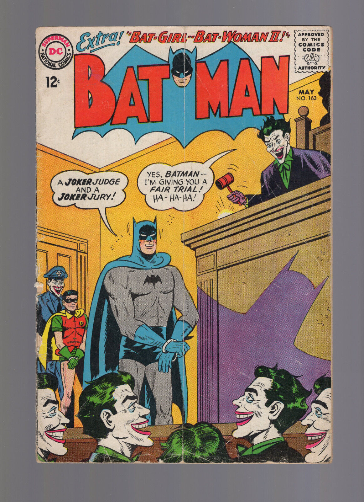 Batman #163 - DC Comics 1964 - Joker & Batgirl Appearance - Lower Grade