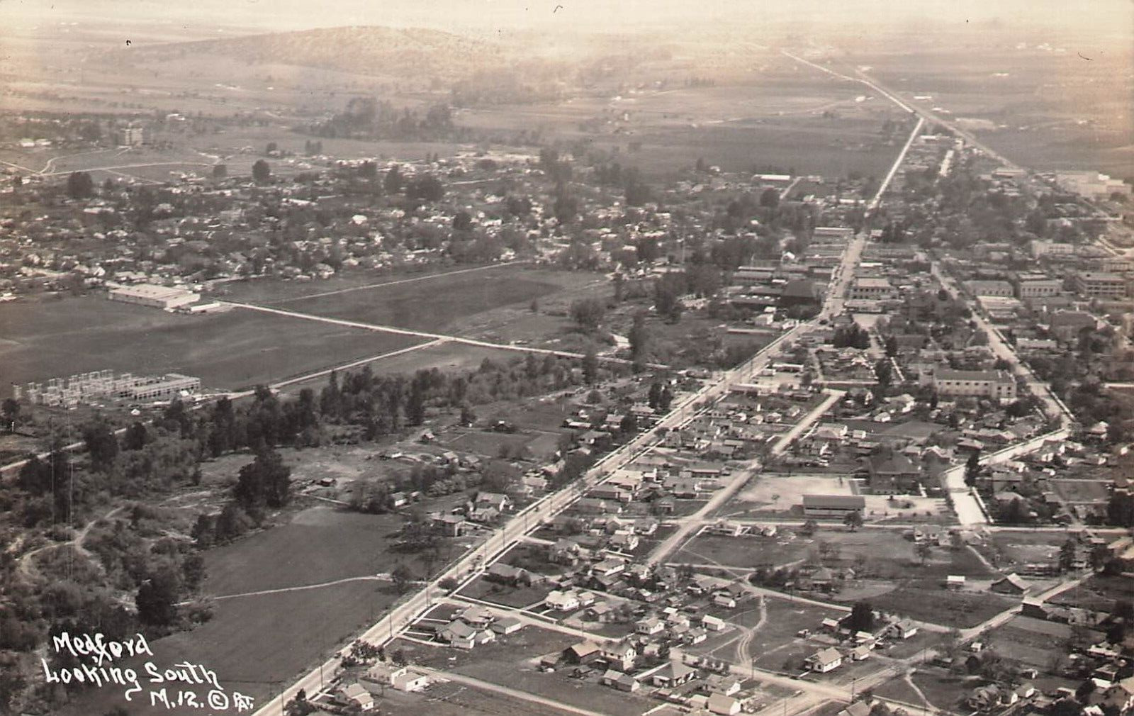 RPPC Medford Oregon Aerial View Looking South c1910s