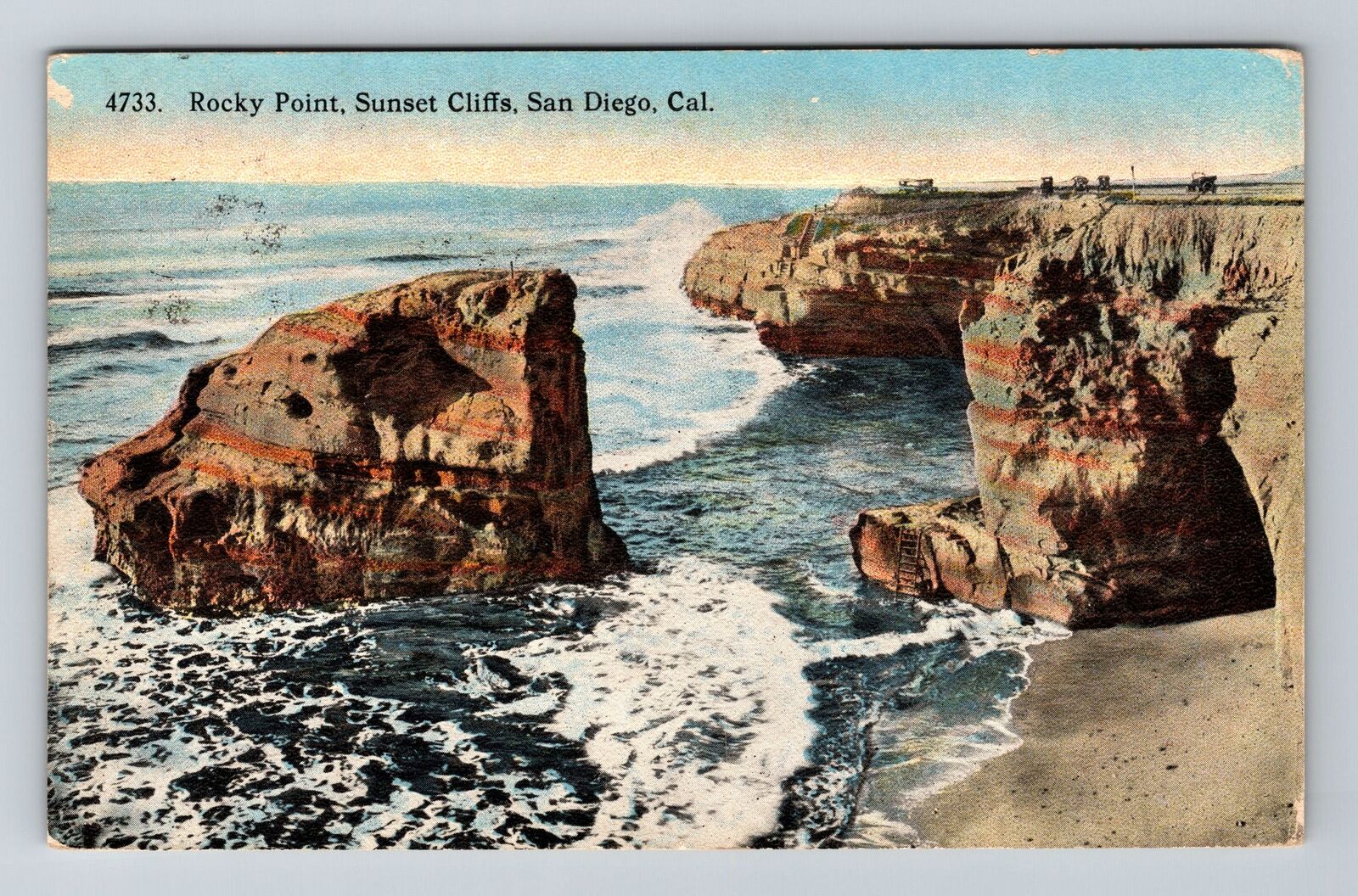 San Diego CA-California, Rocky Point, Sunset Cliffs, Scenic, Vintage Postcard