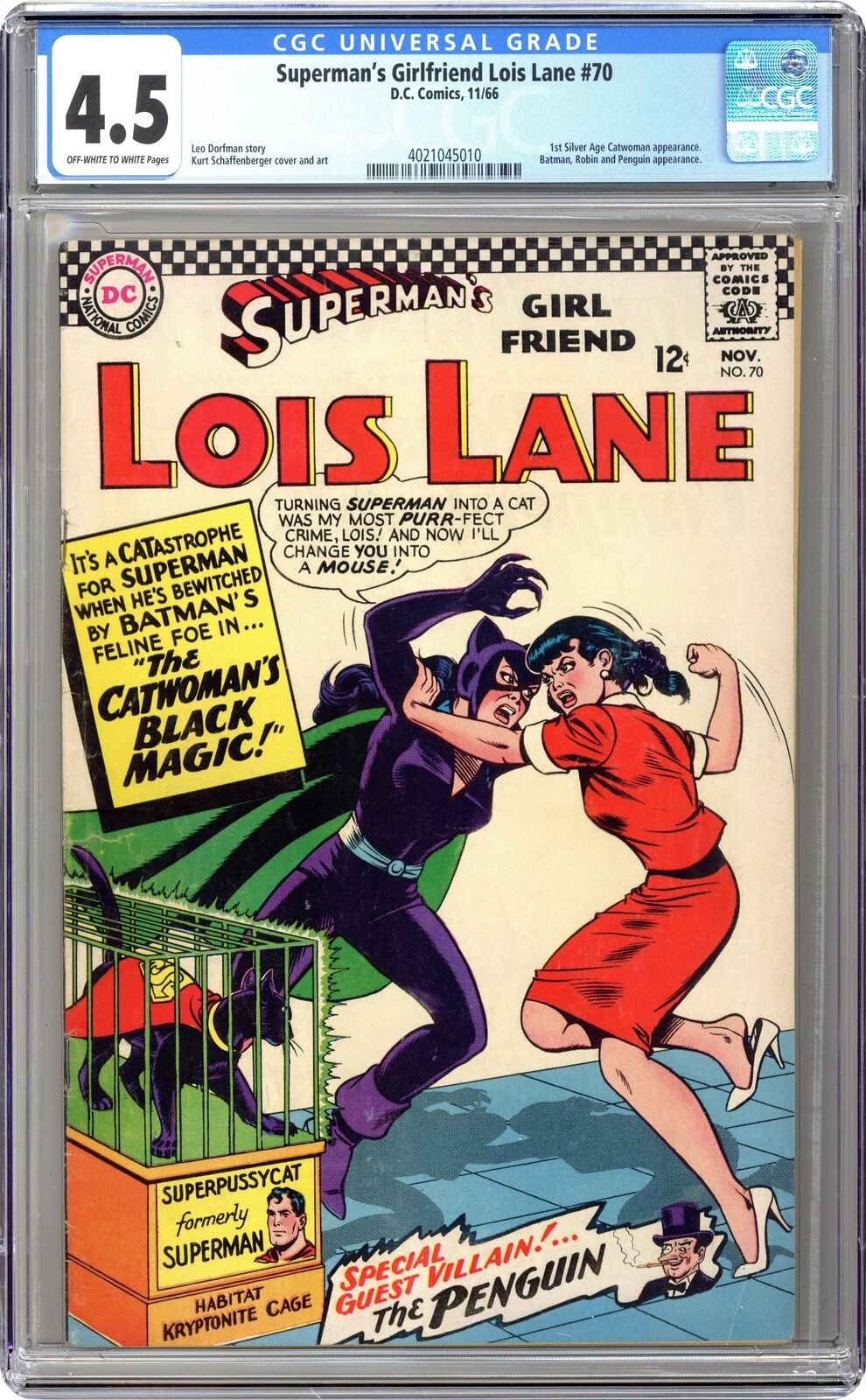 Superman's Girlfriend Lois Lane #70 CGC 4.5 1966 4021045010 1st SA app. Catwoman