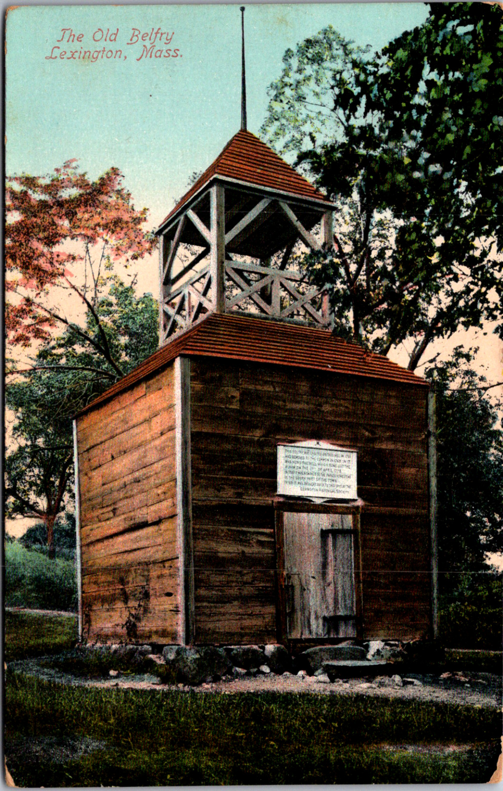 The Old Belfry Lexington MA Belltower Revolution Historic C1910 Vtg Postcard