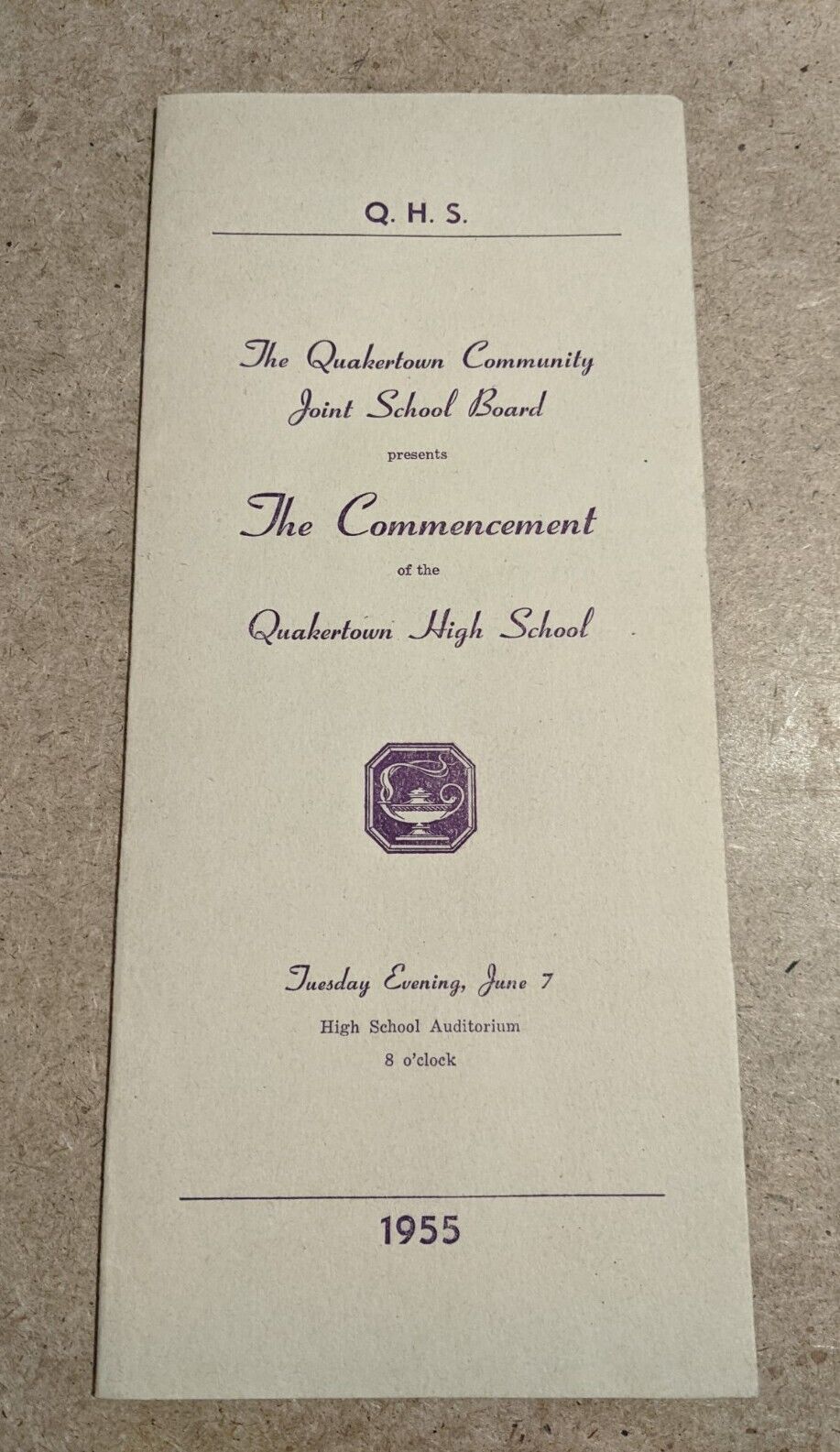 1955 Quakertown High School Commencement Ceremony Program - PA Pennsylvania QHS
