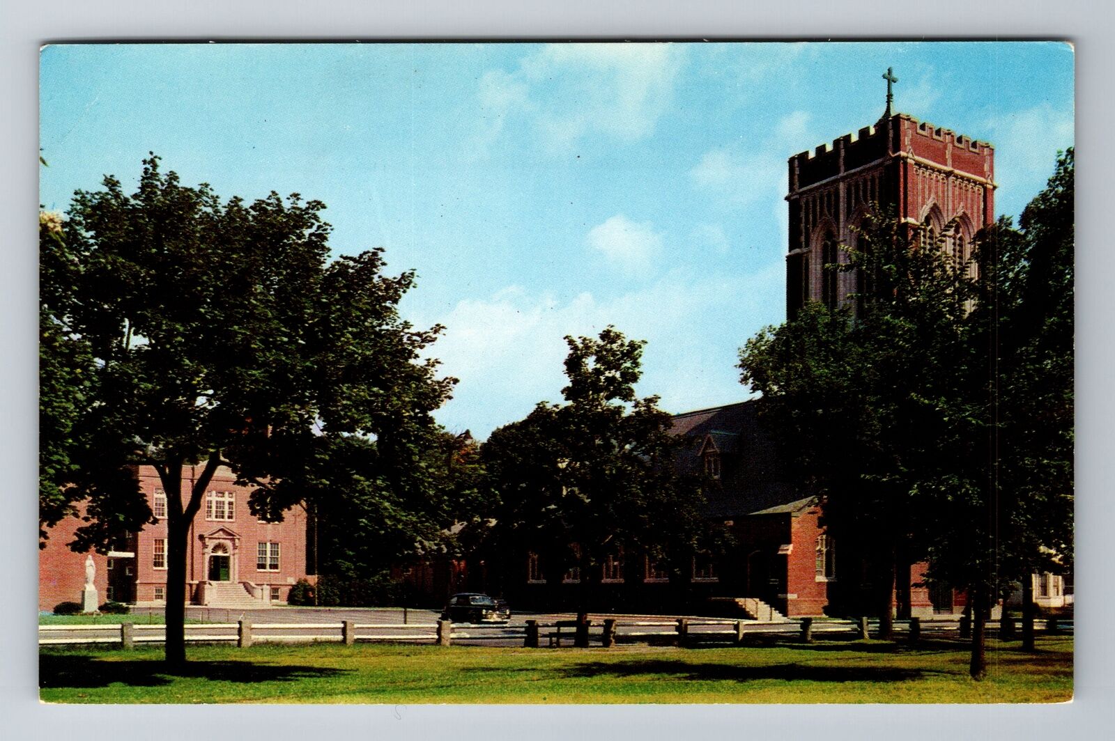 Leominster, MA-Massachusetts, St. Leo\'s Church & School, Vintage Postcard