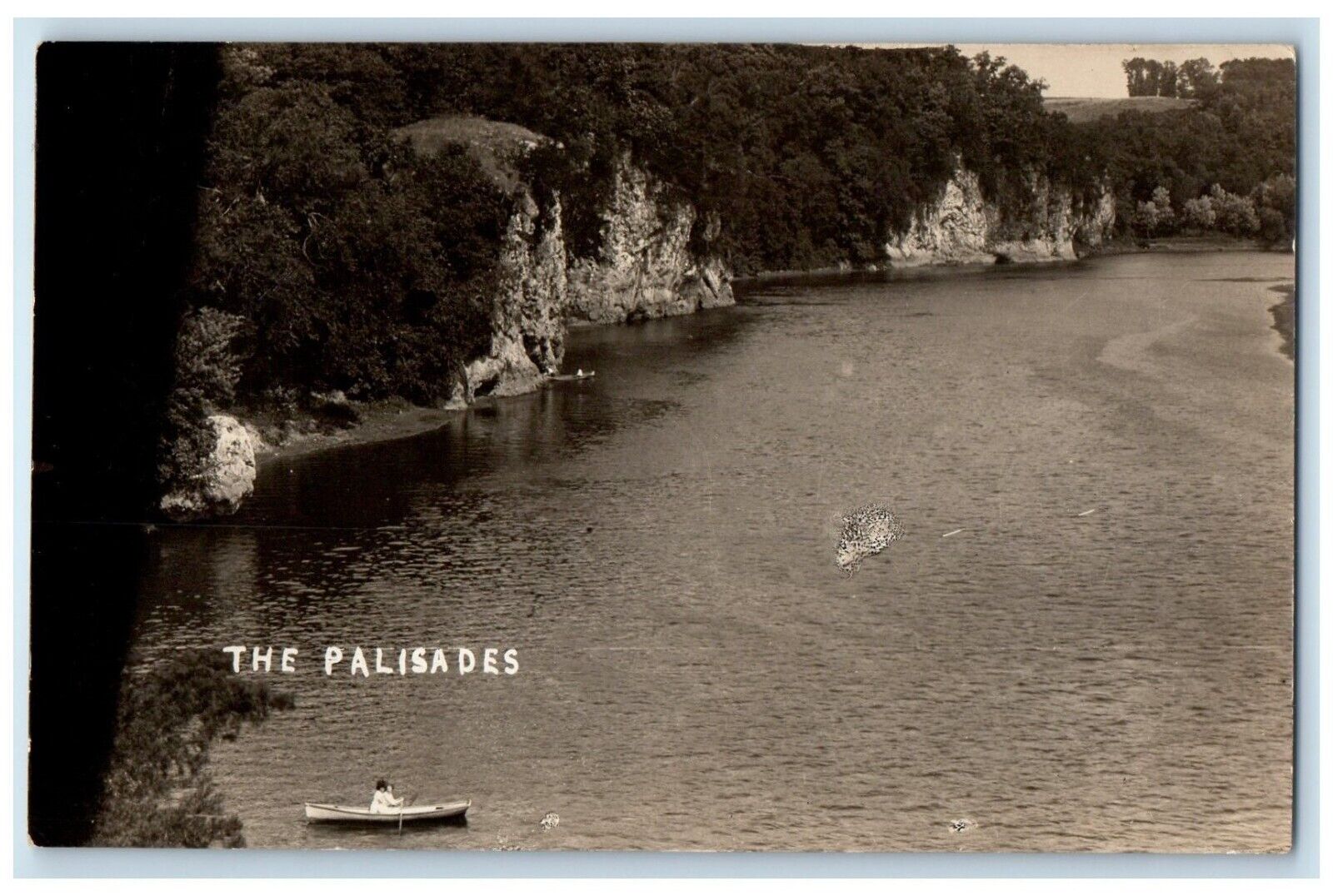 c1910's The Palisades Boating Scene Cedar Rapids Iowa IA RPPC Photo Postcard