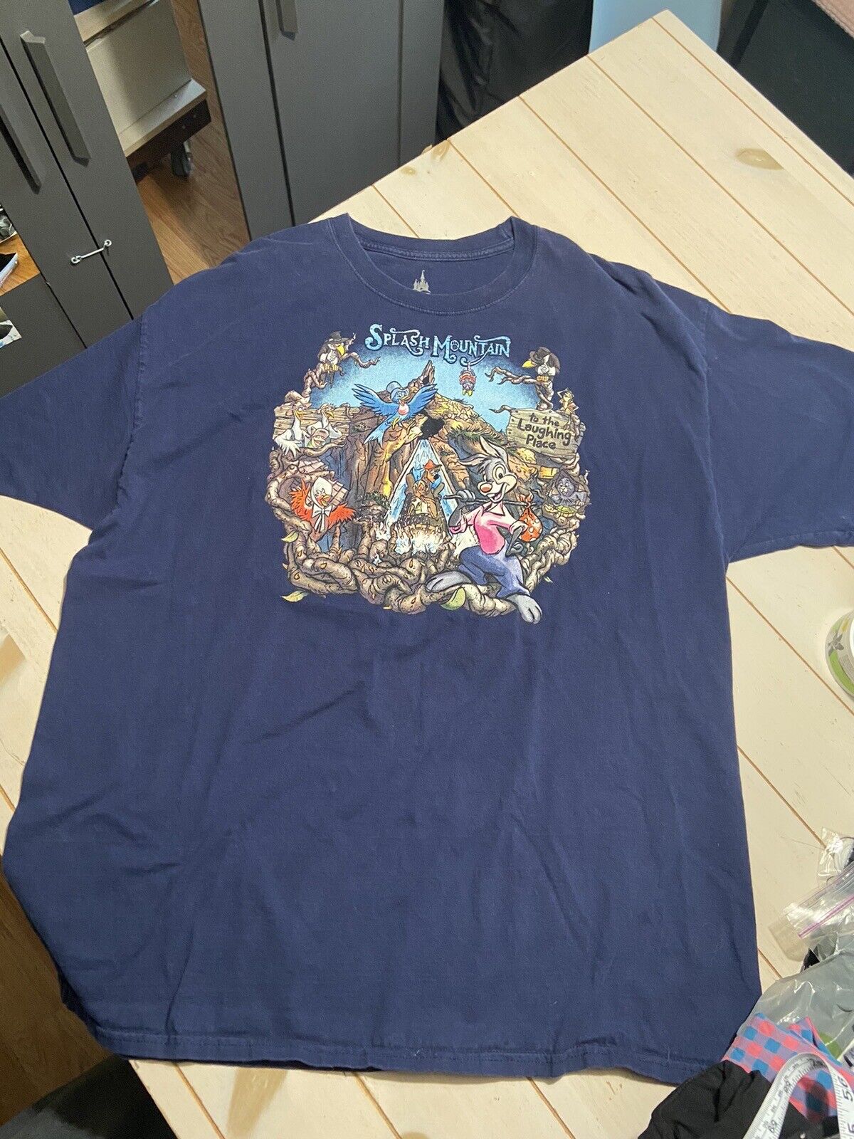 Walt Disney World Splash Mountain Blue T-Shirt 2XL XXL Fox Rabbit