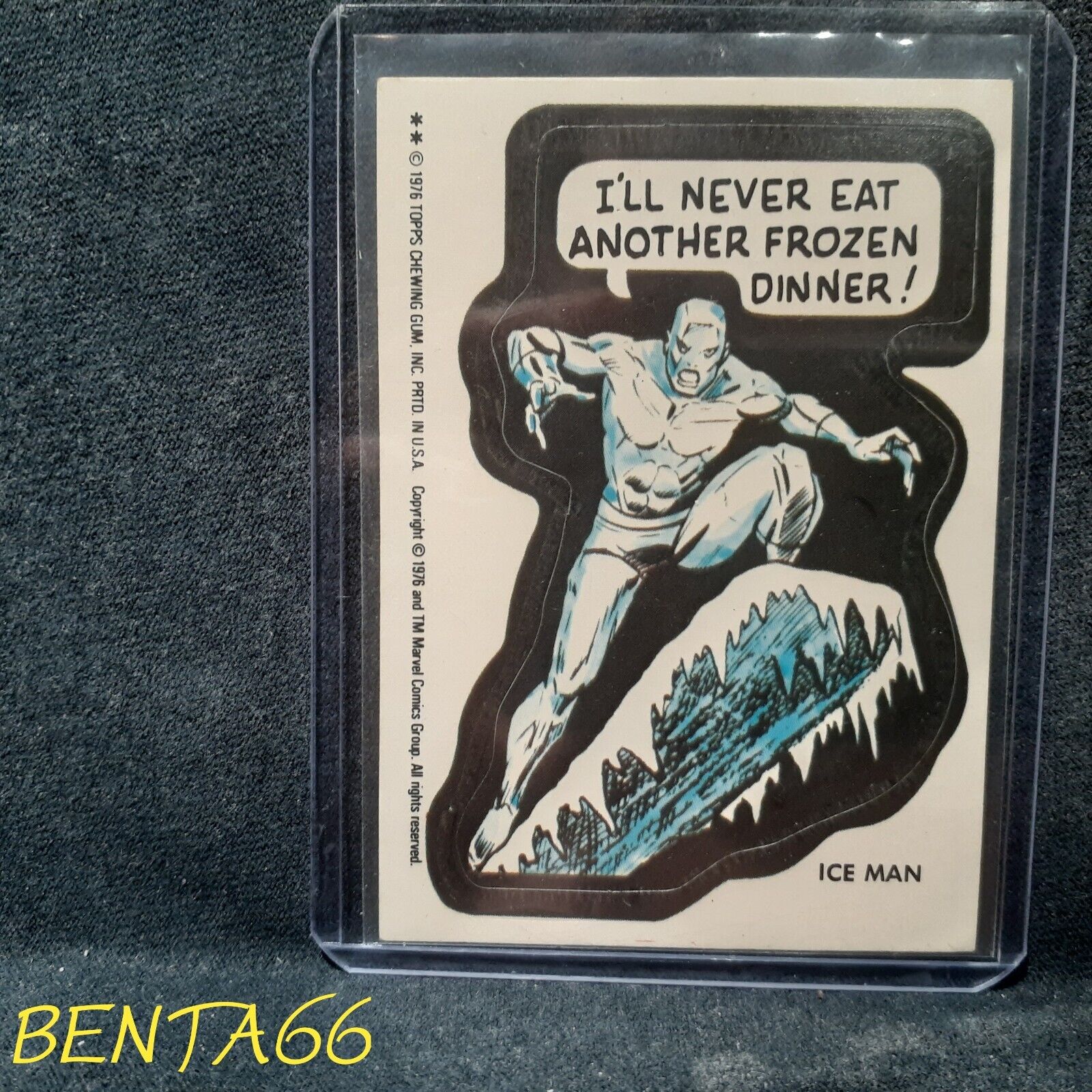 1974 1975 1976 Topps Marvel 🔥 Comic Book Heroes Sticker Iceman (B)