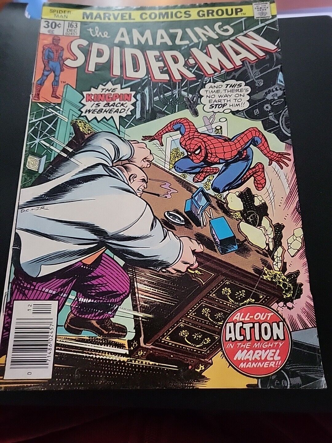 Amazing Spider-Man 163 NM- feat. Kingpin Marvel Comics 1976