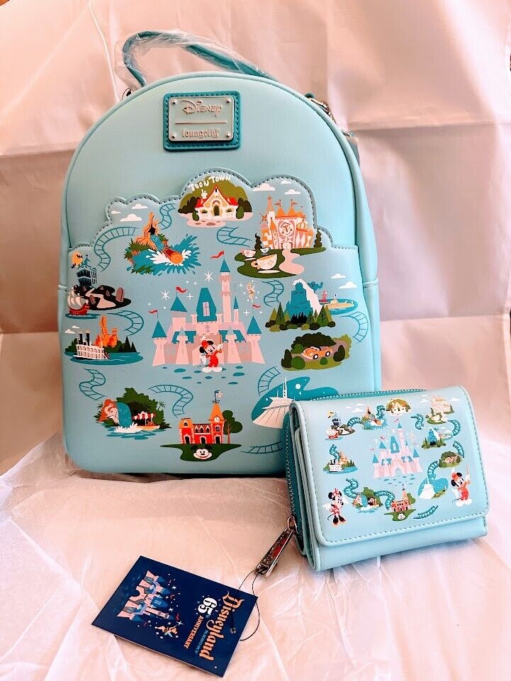 Disneyland 65th anniversary parks mini backpack with matching wallet BN w/tags