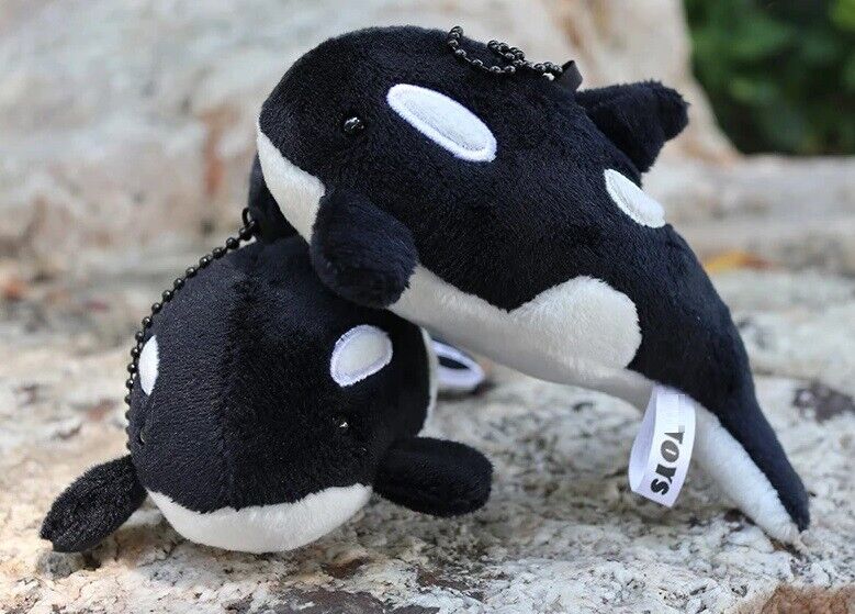 2pcs Orca Whale Fish 5 Inch Sea Stuffed Animal Plush Toys Toddler Doll Kids Gift