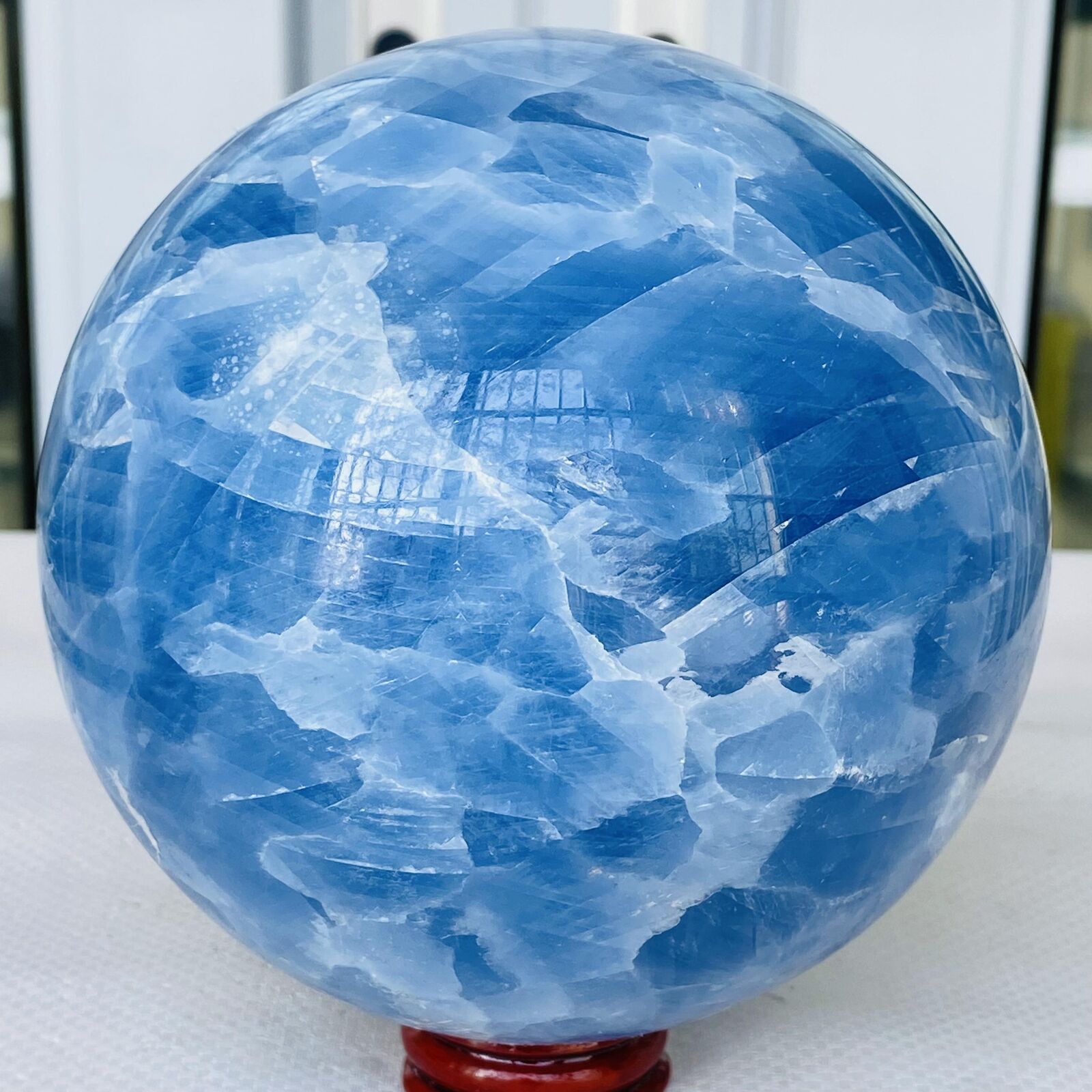 Natural Blue Celestite Crystal Sphere Ball Healing Madagascar 2520G