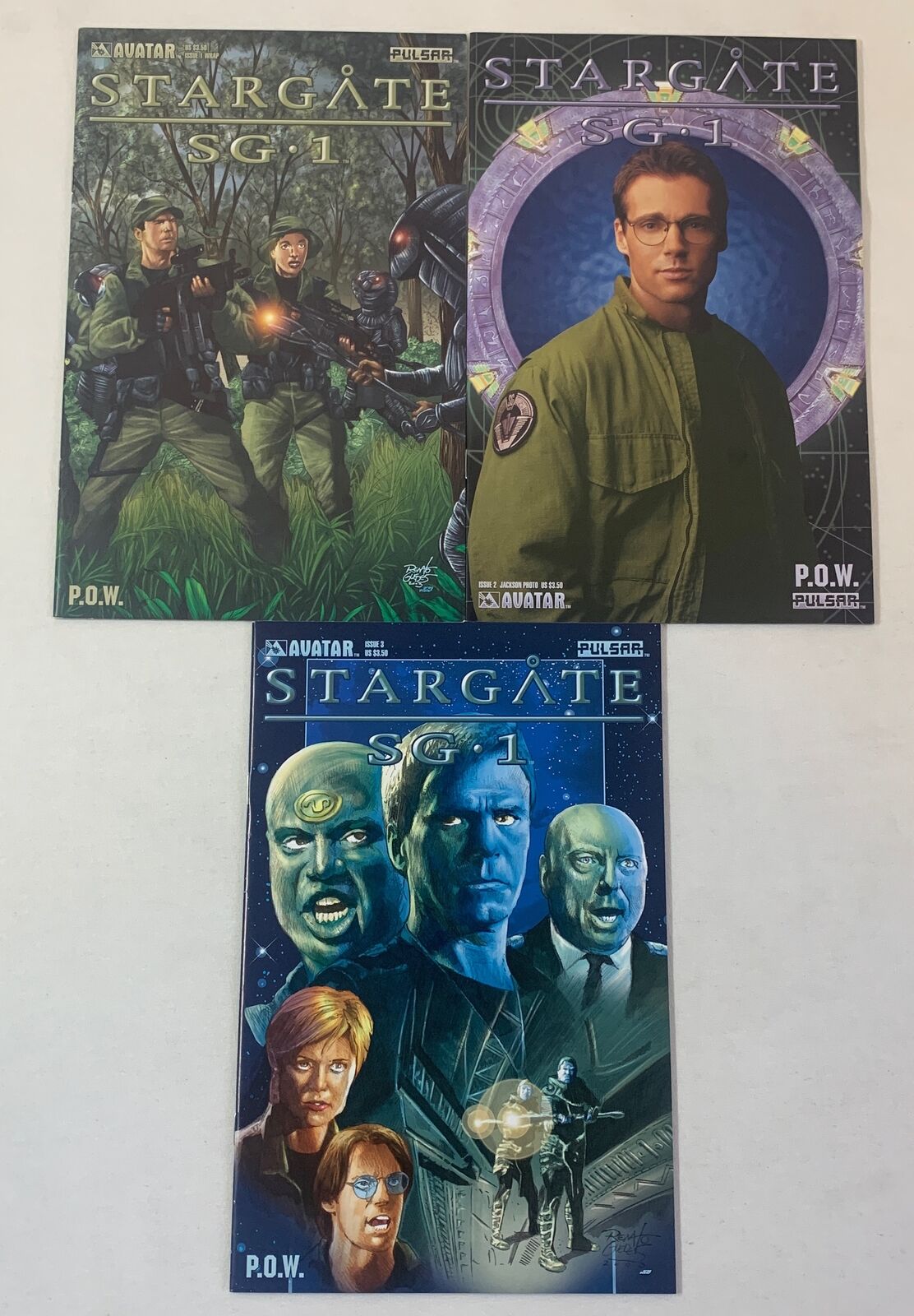STARGATE SG-1 P.O.W. comics #1 2 3 ~ FULL SET ~ SG1 POW
