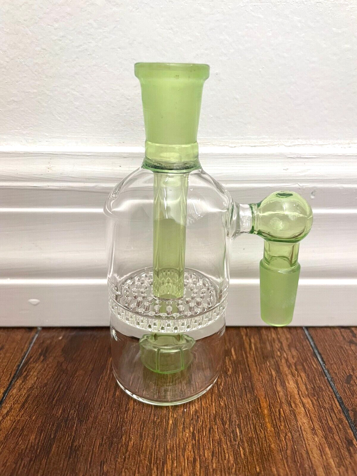 4.5” Premium Glass Water Pipe Ash Catcher Shower Homeycomb Perc 14mm Green