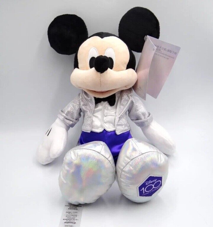 Disney 100 Years of Wonder Platinum Anniversary Mickey Mouse Plush Authentic NEW