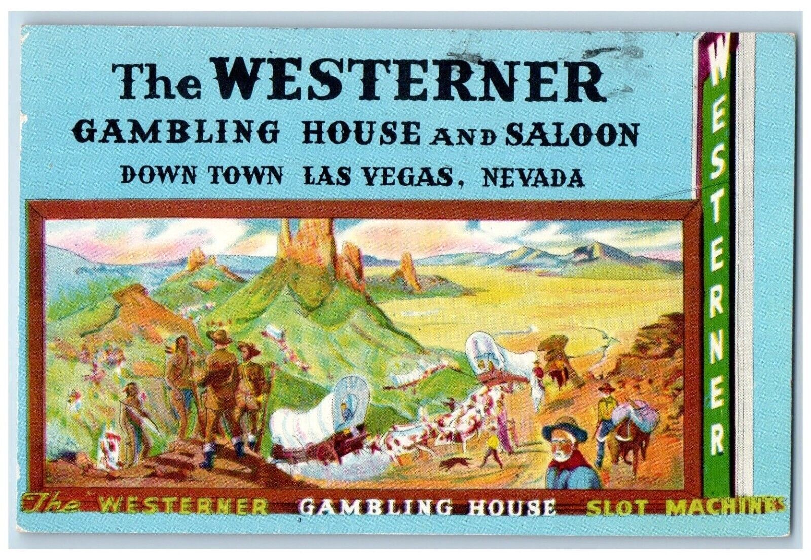 Las Vegas Nevada NV Postcard The Gambling House And Saloon Downtown 1953 Vintage