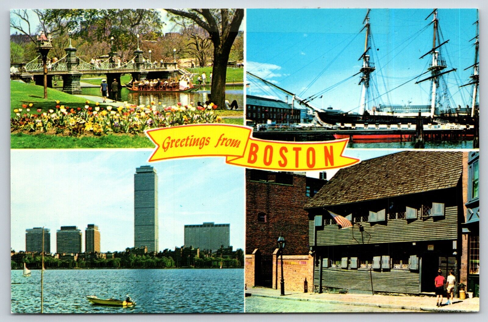 Postcard Greetings from Boston Massachusetts H8