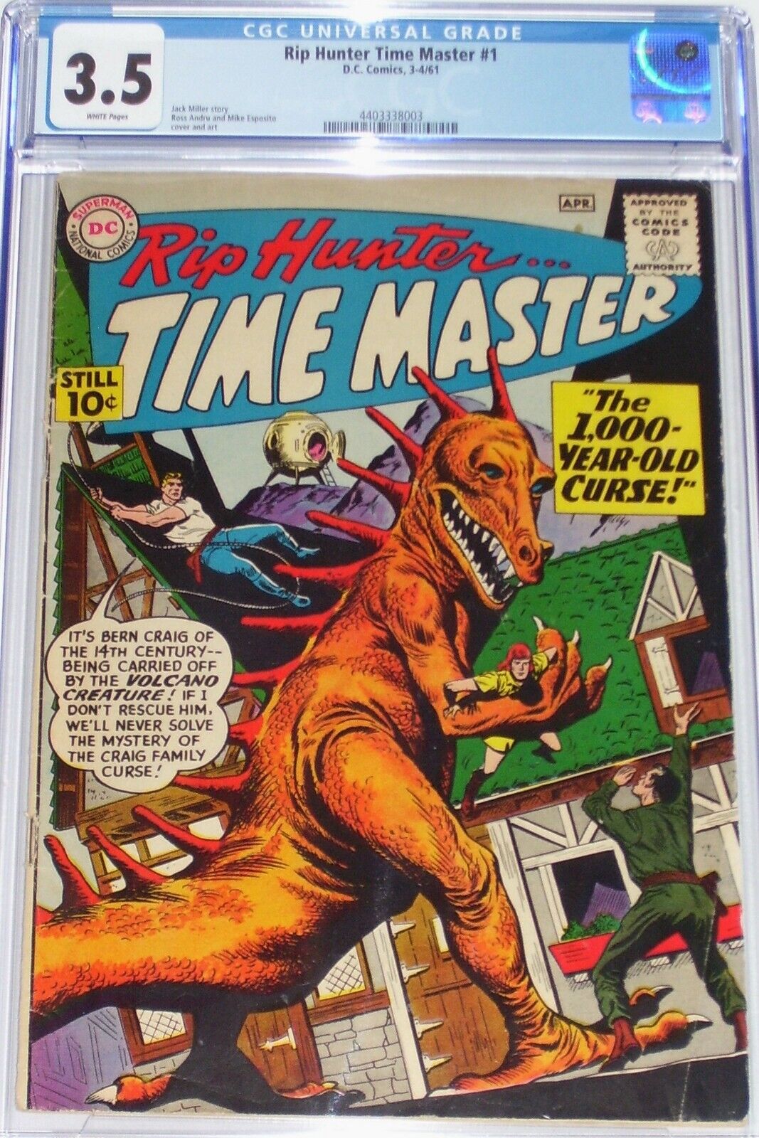 Rip Hunter Time Master #1 CGC 3.5 from April 1961
