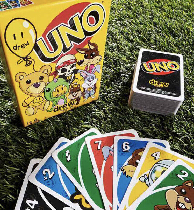 Uno in the Drew House Justin Bieber Smiley Face Cards Card Game LE Peaches