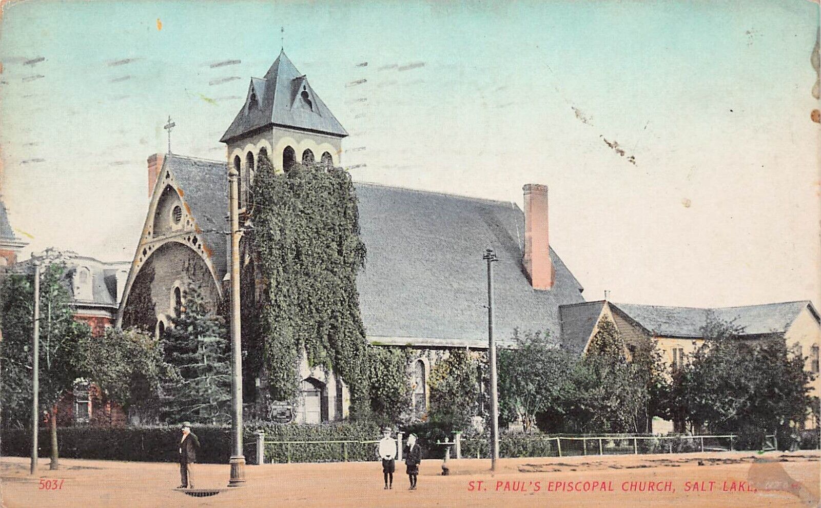 Salt Lake City Utah St Paul\'s Episcopal Church Downtown Early 1900s Postcard D50