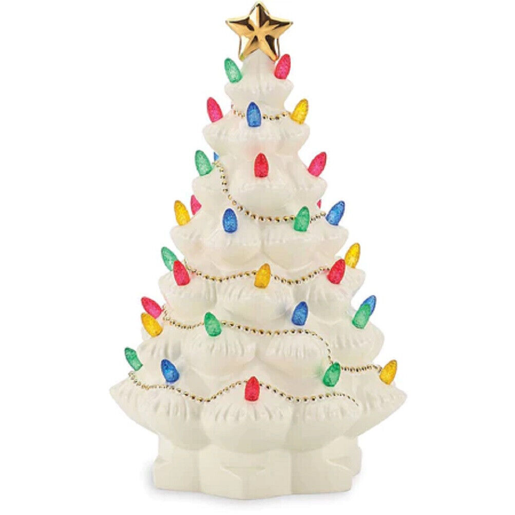 Lenox China Christmas Treasured Traditions Lighted Tree - Multi Color Bulb - N/O