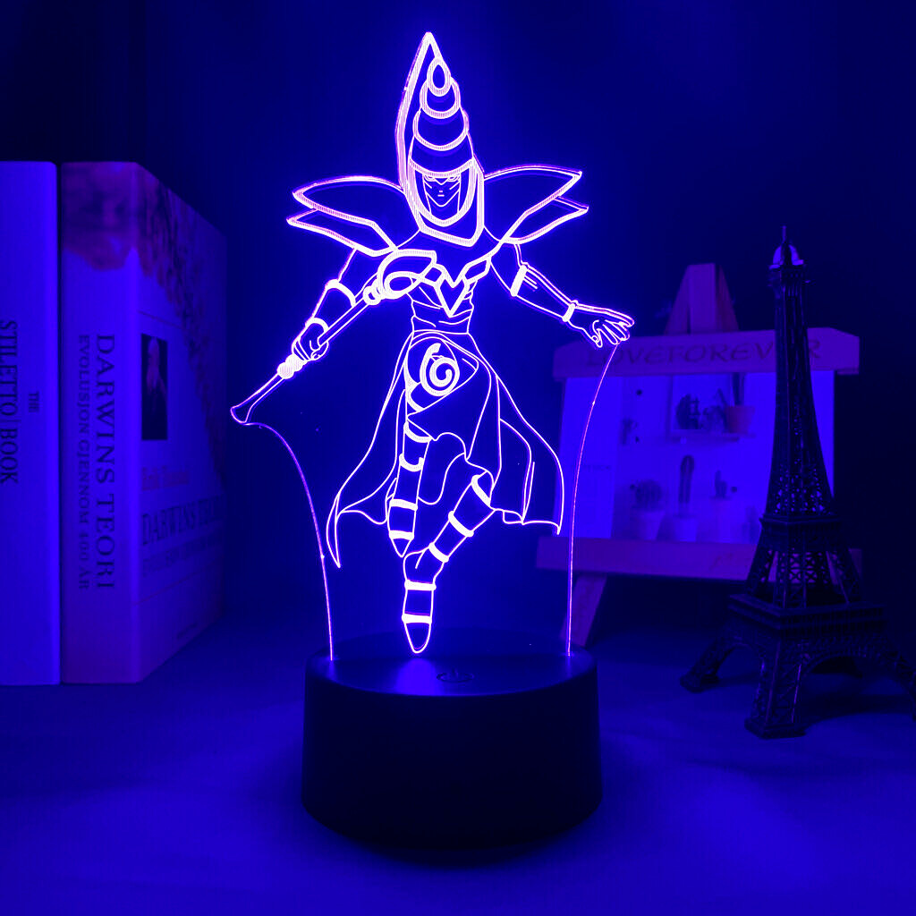 Yu-Gi-Oh Yugioh Yugi Dark Magician 7 Color LED USB Night Light Anime 3D Lamp