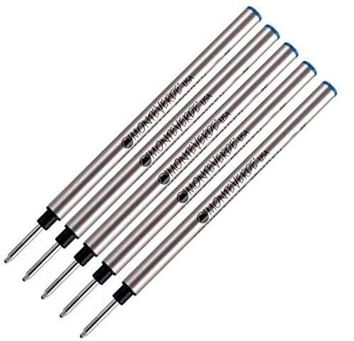 5 Monteverde Rollerball Pen Refills for Montegrappa Pens, Black or Blue