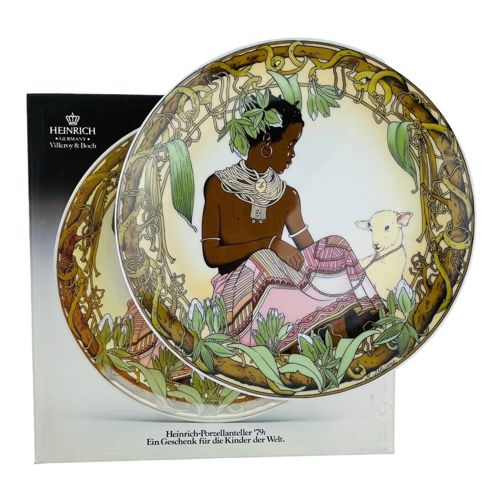 Villeroy & Boch Unicef Our Children Plate #3 Heinrich Germany 1979 with Box