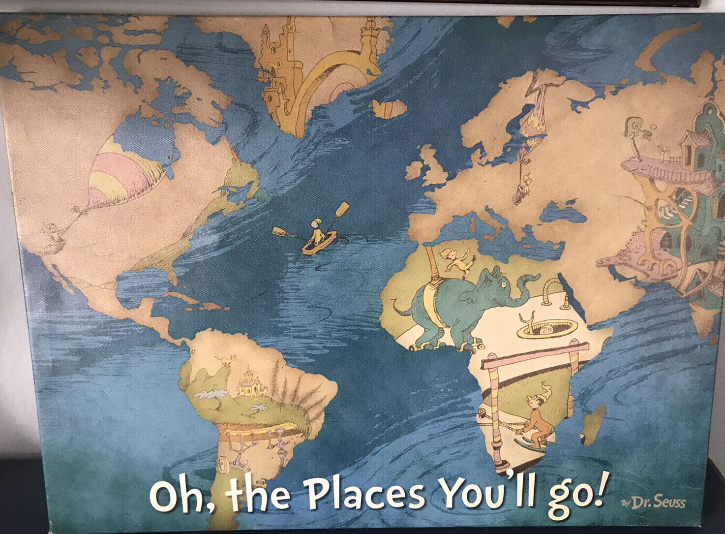 Dr Seuss Art prints “Oh The Places Youll Go” Original Print