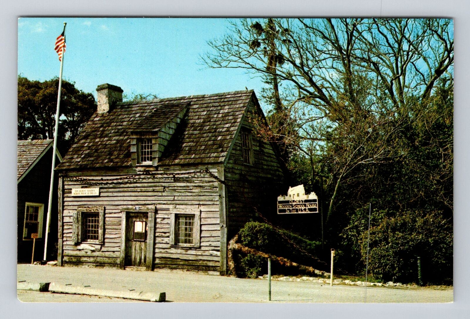 St Augustine FL-Florida, Oldest Wooden School House in U.S, Vintage Postcard