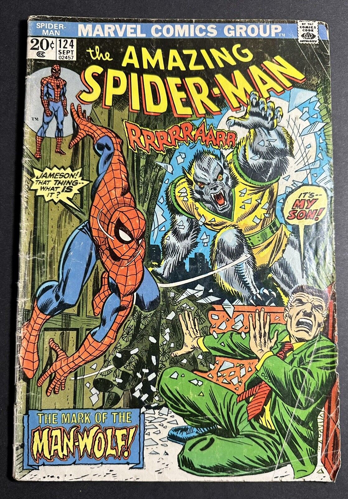 Marvel Comics The Amazing Spider-Man #124 1st Appearance of Man-Wolf  1973