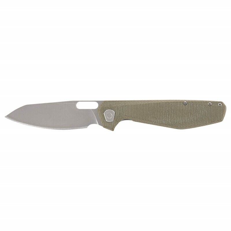 Gerber Slimsada Pocket Knife Stonewash D2 Blade Olive Linen Micarta Scale