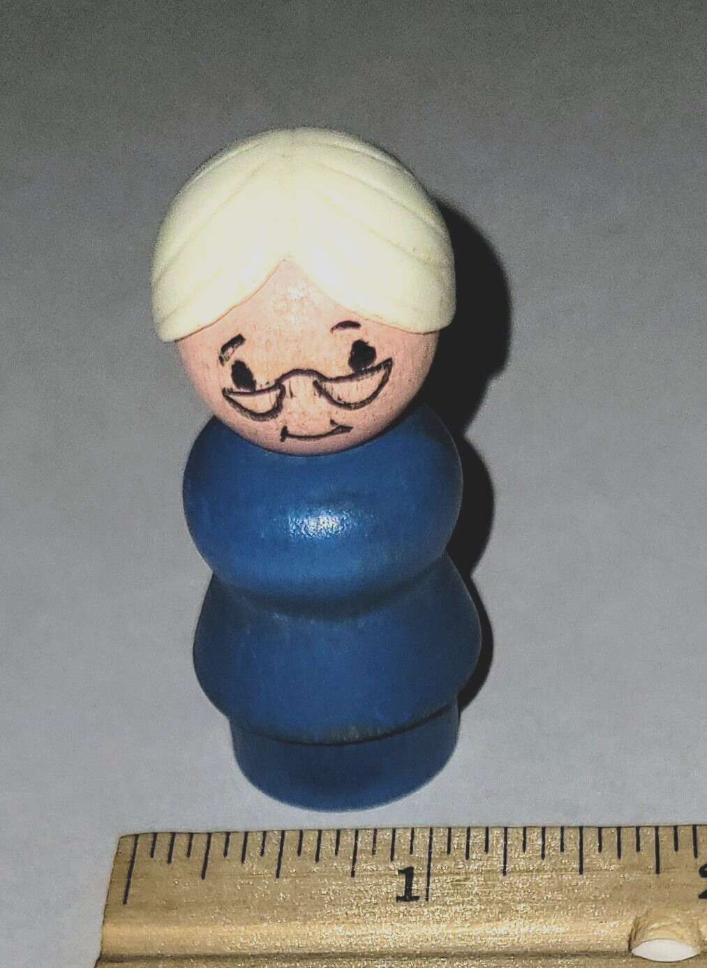 VTG Fisher Price Little People Lacing Shoe Old Woman Lady W/ Glasses ~ All WOOD