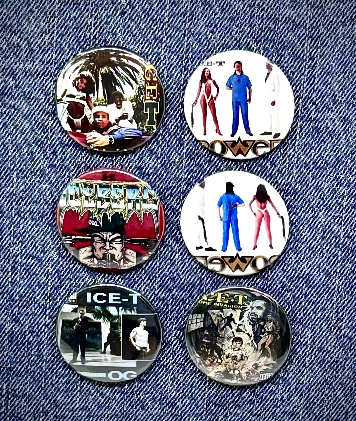 Ice- T  “The First 5” Album Covers 1.5” Pin Back Buttons W/ Chase