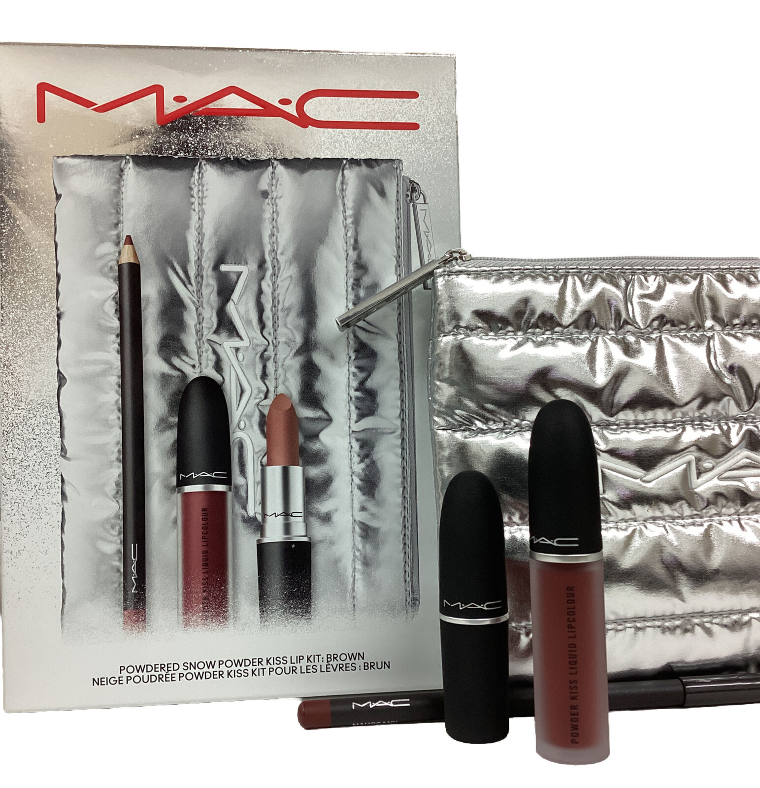 Mac Powdered Snow Powder Kiss Lip Kit New As Pictured 