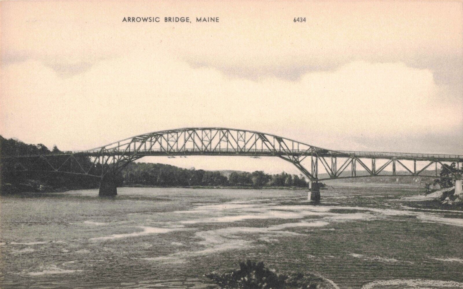 Arrowsic Bridge ME Maine Postcard B302