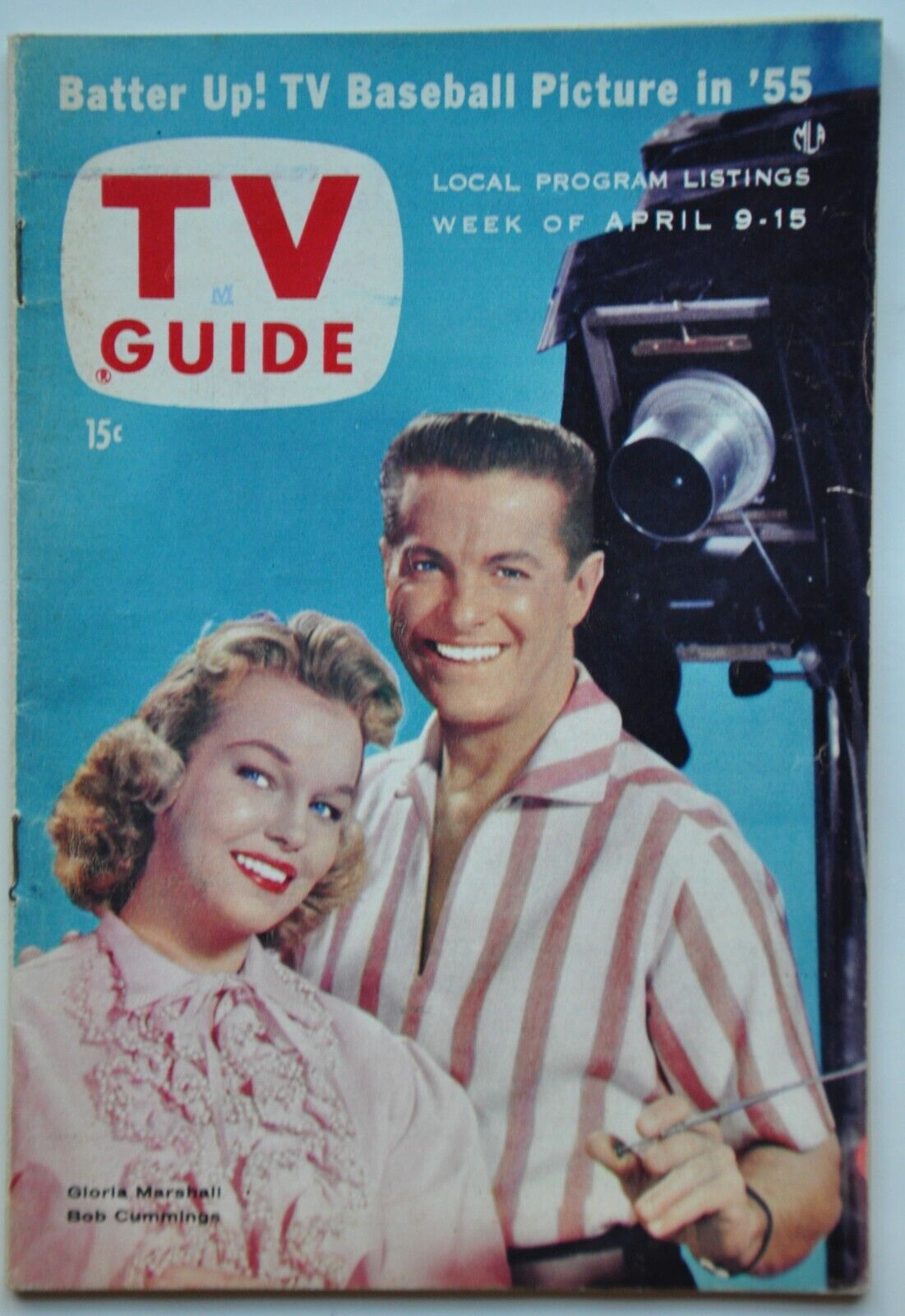TV GUIDE April 1955 BOB CUMMINGS & GLORIA MARSHALL