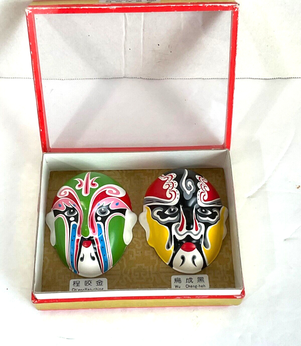 Chinese Opera Mini Masks  of Facial in Make-up Picture Set of 2 NEW