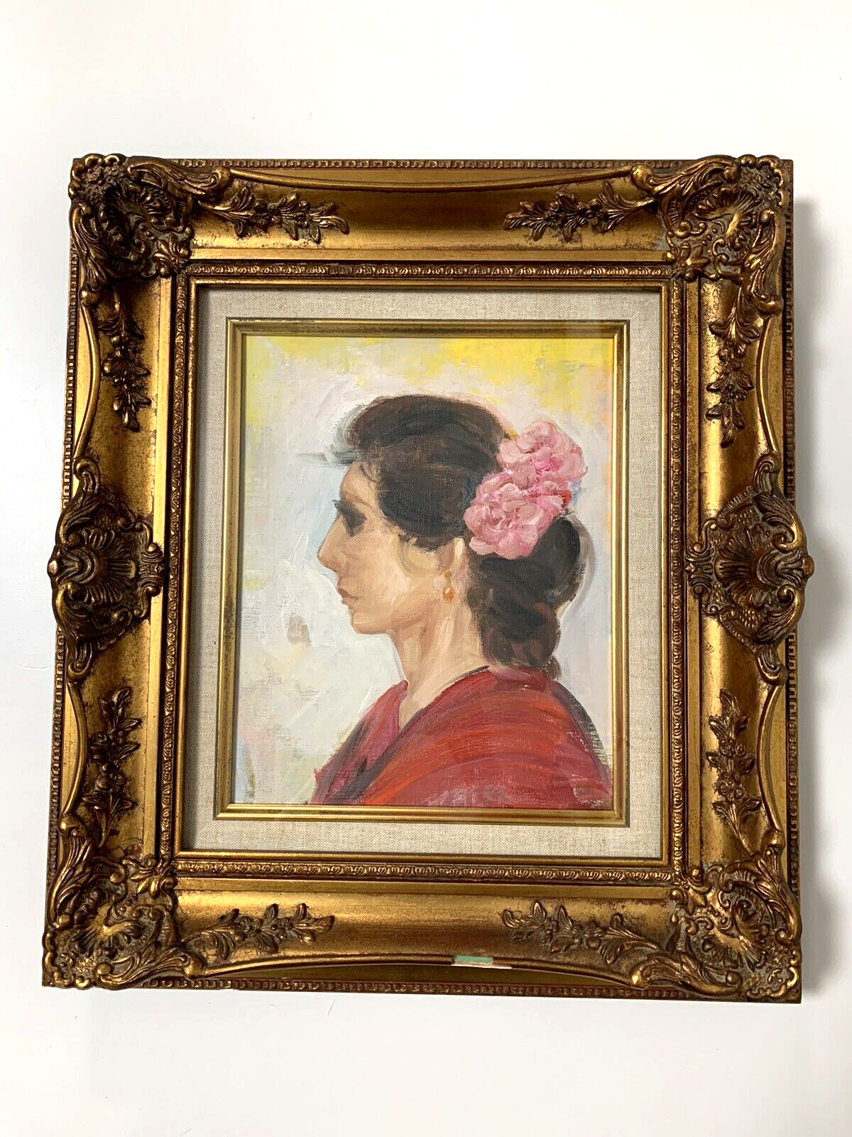 Painting Beautiful Woman Painting Vintage Framed unsigned