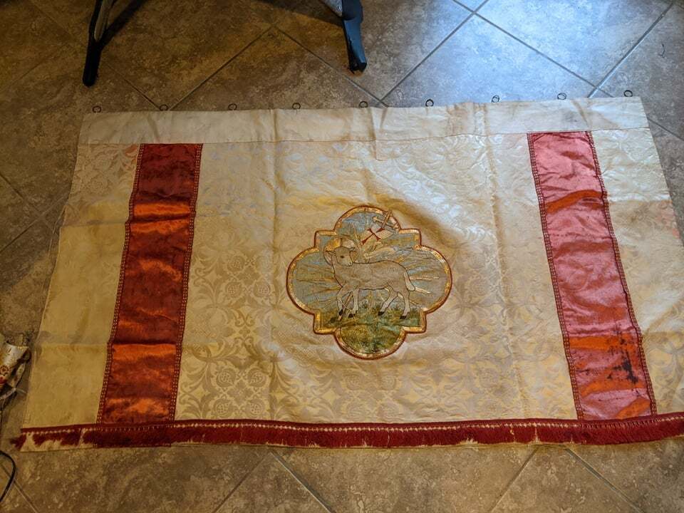 Antique Antepedium/ Altar Frontal with Hand Done Embroidery